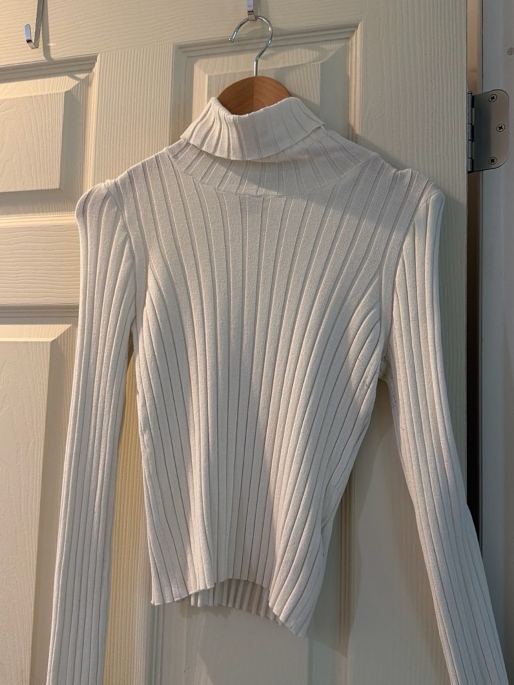 Ribbed Turtleneck Sweater - Cream